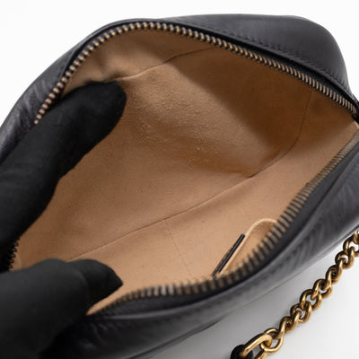 GG Marmont Matelassé Mini Camera Bag Black Leather