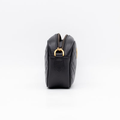 GG Marmont Matelassé Mini Camera Bag Black Leather