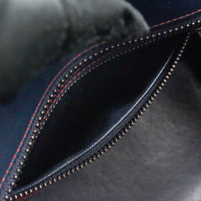 Micro Luggage Navy Blue Leather