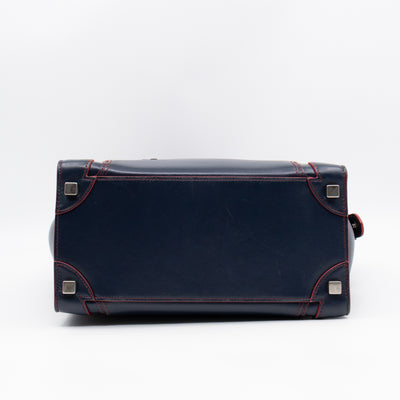 Micro Luggage Navy Blue Leather