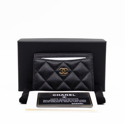 Classic Card Holder Black Caviar Gold