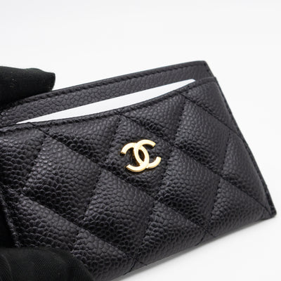 Classic Card Holder Black Caviar Gold