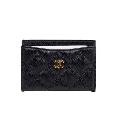 Classic Card Holder Black Caviar Gold