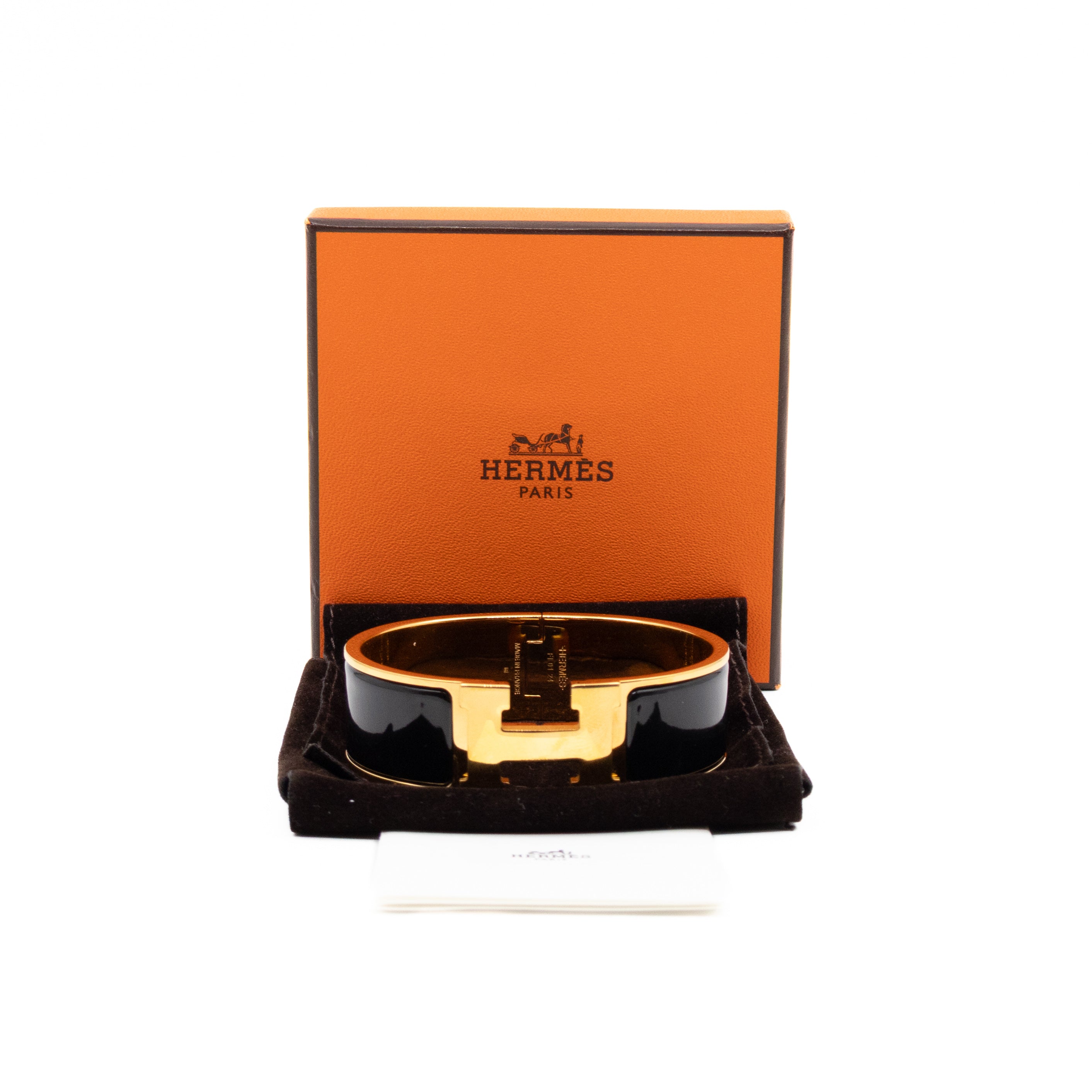 Clic Clac H Bracelet GM Black & Gold