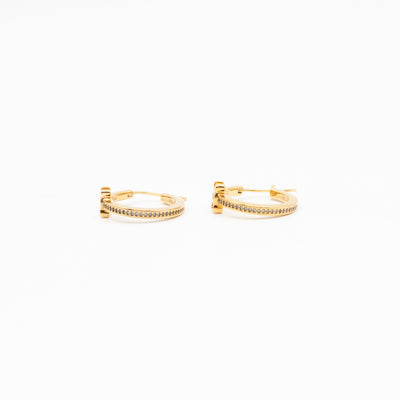 Triomphe Sparkle Hoops Earrings Gold