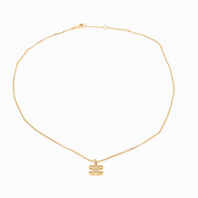 Triomphe Rhinestone Necklace Gold