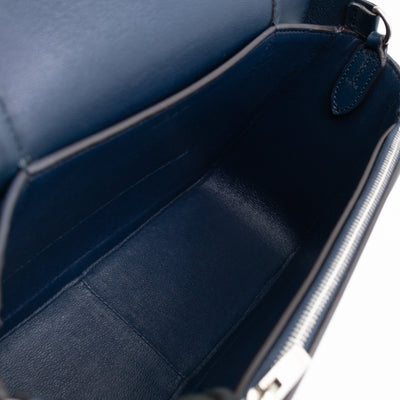 Frame Medium Shoulder Bag Steel Blue & Plum Leather