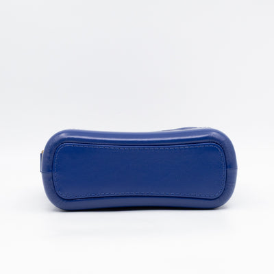 Gabrielle Hobo Small with Logo Handle Dark Blue Leather