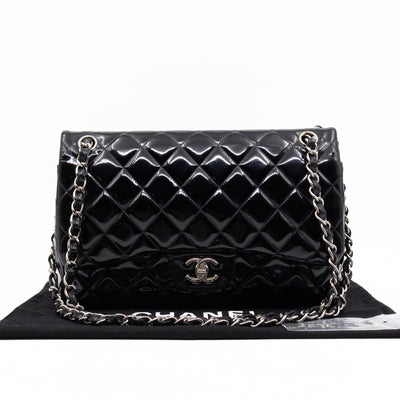Classic Double Flap Jumbo Black Patent Leather