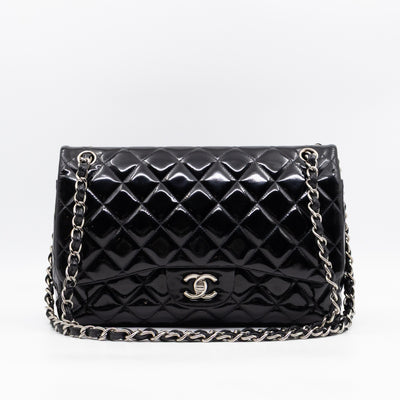 Classic Double Flap Jumbo Black Patent Leather