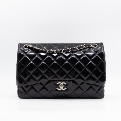 Classic Double Flap Jumbo Black Patent Leather
