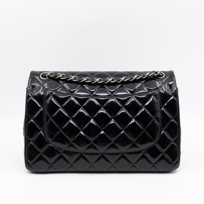 Classic Double Flap Jumbo Black Patent Leather