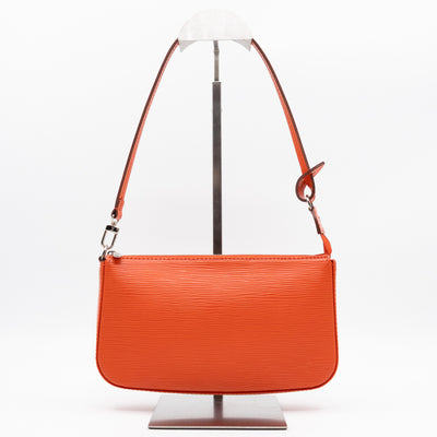 Pochette Accessoires Orange Epi Leather