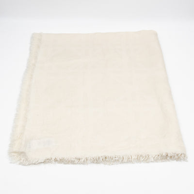 Cannage Scarf Silk Wool White