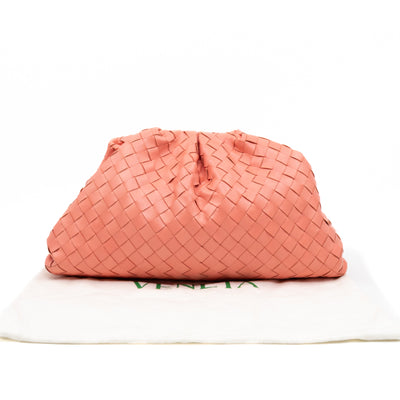 Pouch Clutch Pelle Rosa Intrecciato Leather