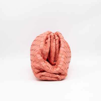 Pouch Clutch Pelle Rosa Intrecciato Leather