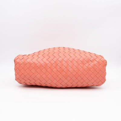 Pouch Clutch Pelle Rosa Intrecciato Leather