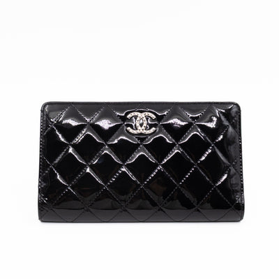 Brilliant CC Long Wallet Black Patent Leather