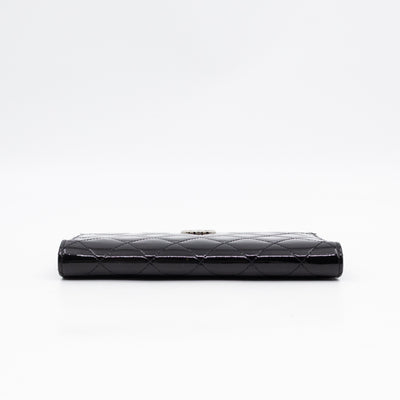 Brilliant CC Long Wallet Black Patent Leather