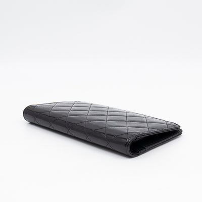 Brilliant CC Long Wallet Black Patent Leather