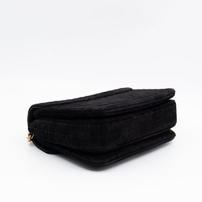 C Bag Medium Black Suede Leather