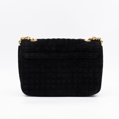 C Bag Medium Black Suede Leather