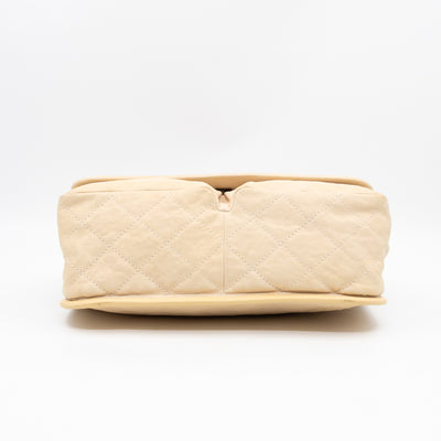 Natural Beauty Split Flap Bag Beige Leather