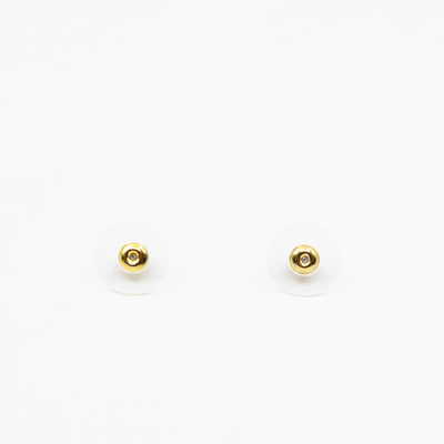 CC Square Crystal Earrings Gold