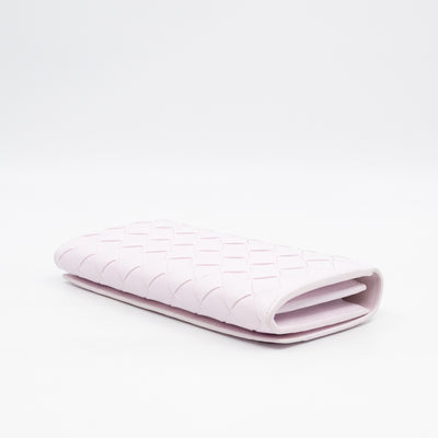 Intrecciato Large Flap Wallet Light Pink Leather