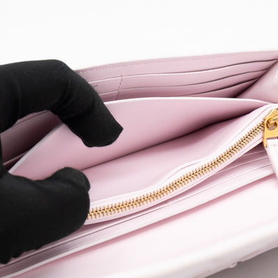 Intrecciato Large Flap Wallet Light Pink Leather