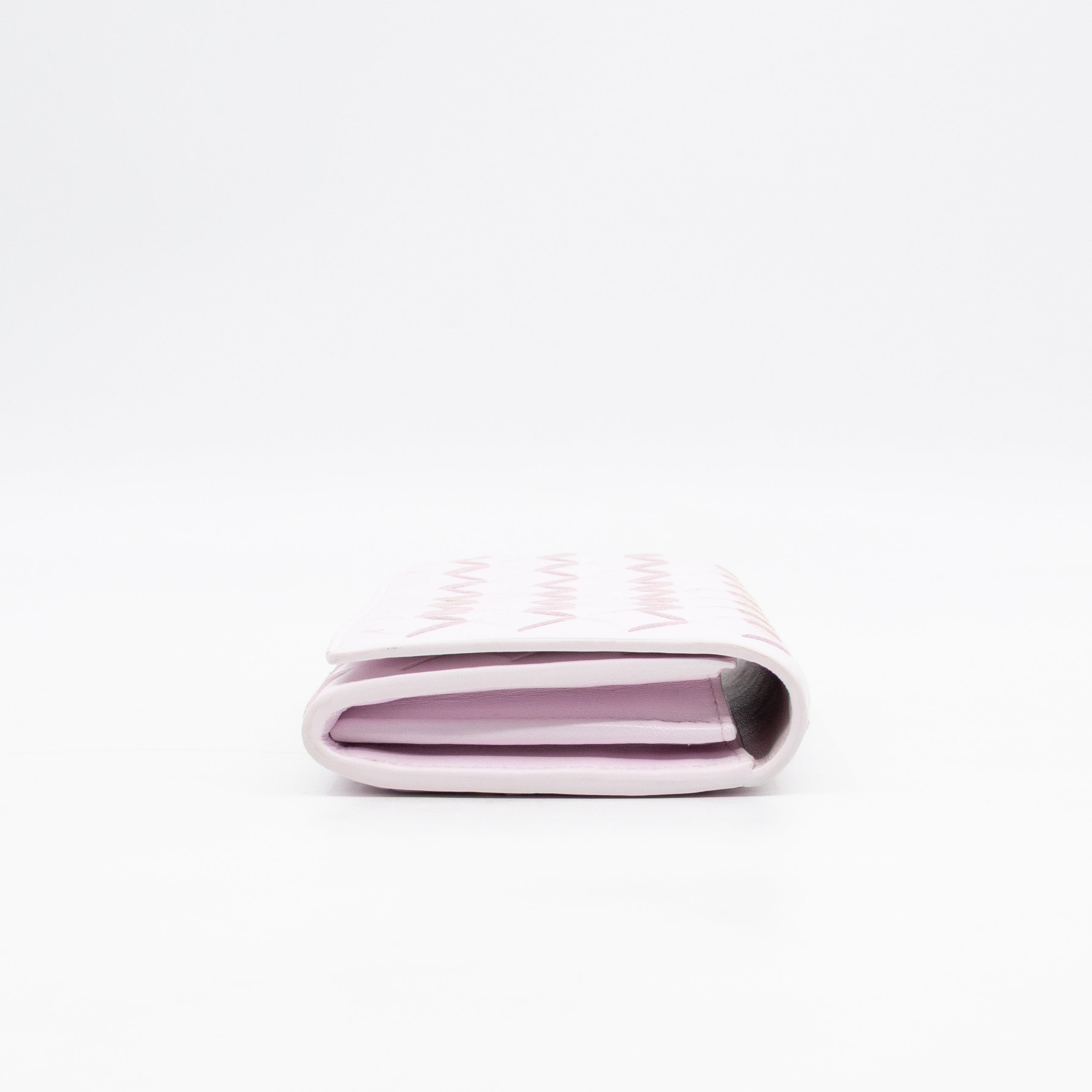 Intrecciato Large Flap Wallet Light Pink Leather