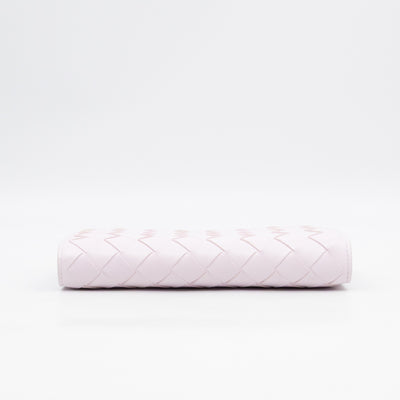 Intrecciato Large Flap Wallet Light Pink Leather