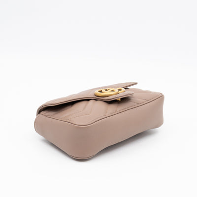 GG Marmont Super Mini Flap Bag Dusty Pink Leather