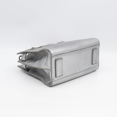 Sac de Jour Nano Silver Metallic Leather