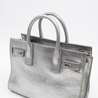 Sac de Jour Nano Silver Metallic Leather
