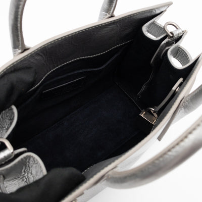 Sac de Jour Nano Silver Metallic Leather