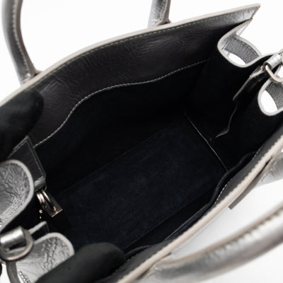 Sac de Jour Nano Silver Metallic Leather