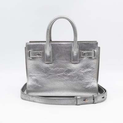 Sac de Jour Nano Silver Metallic Leather