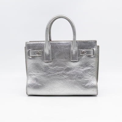 Sac de Jour Nano Silver Metallic Leather