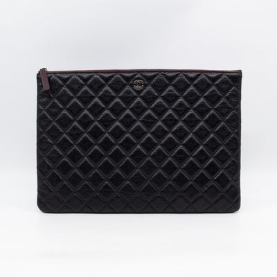 O Case Large Black Caviar Leather