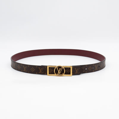 Dauphine Reversible Belt Monogram Cherry Red 85 cm