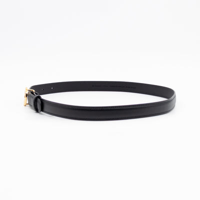 Blondie Thin Belt Black Leather 75 cm