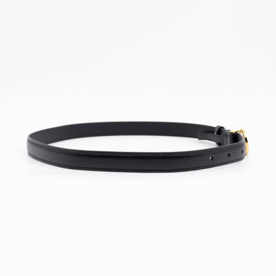 Blondie Thin Belt Black Leather 75 cm