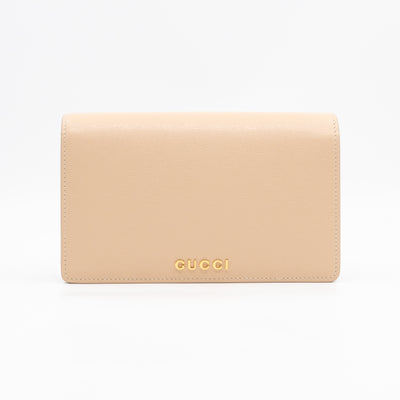 Petite Chain Wallet Beige Leather