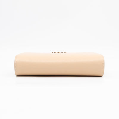 Petite Chain Wallet Beige Leather