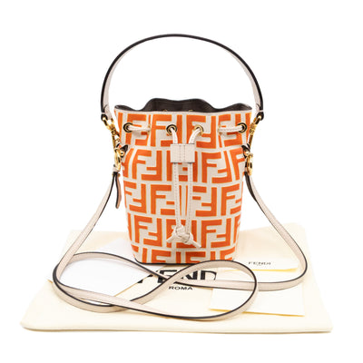 Mon Tresor Mini FF Orange & White Leather