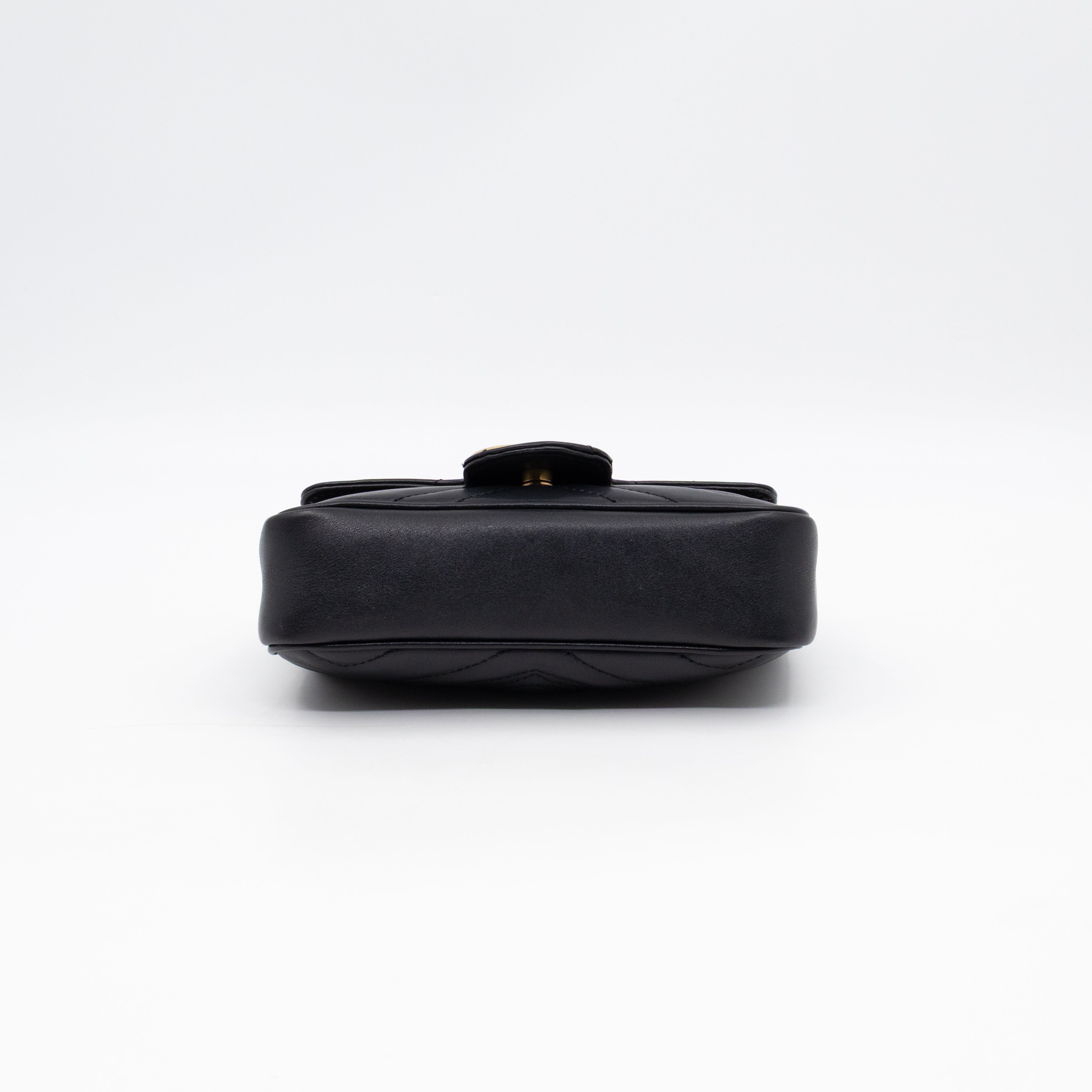 GG Marmont Super Mini Flap Bag Black Leather
