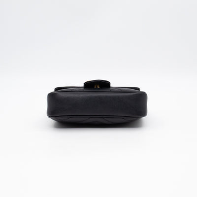 GG Marmont Super Mini Flap Bag Black Leather