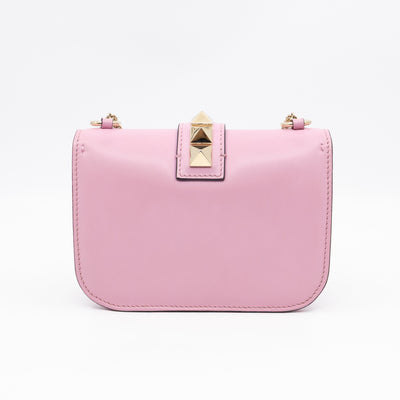 Small Glam Lock Rockstud Flap Bag Pink