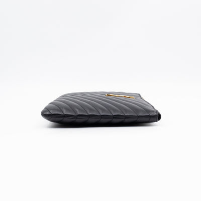 Cassandre Matelasse Pouch Black Leather